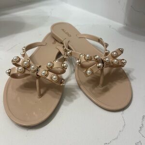 Aldo Bow & Pearled Sandals